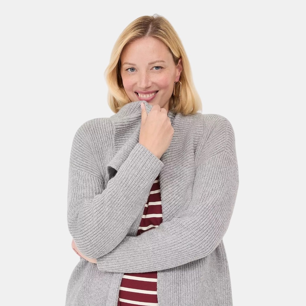 🧶✨ Ribbed Blanket Cardigan – Size 26/28 | Cozy Duster Style | Gray ✨🧶